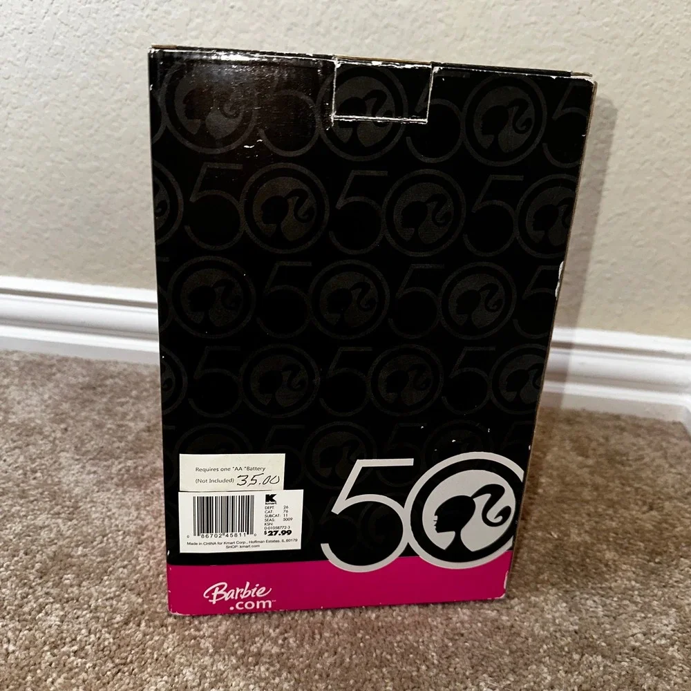 Barbie 50th Anniversary Anniversary Clock 1959 Swimsuit Zebra Print Mattel 2009